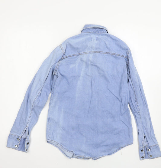 Womens UK Size 6 ASOS Blue Basic Button-Up