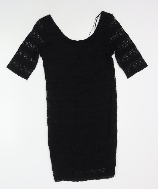 Back view of Divided women’s black a-line, size UK 12