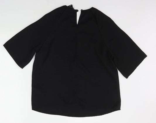Womens UK Size 6 New Look Black Basic Blouse