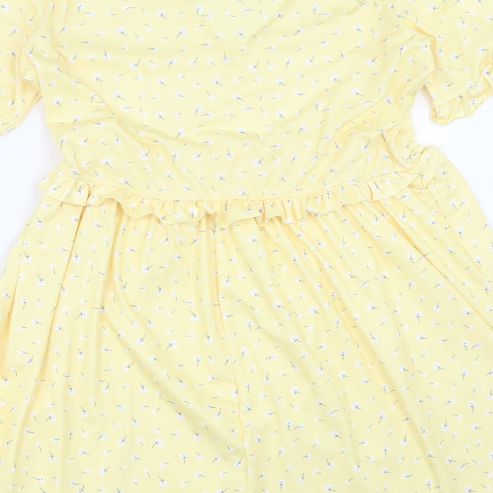 In the Style Womens Yellow Fit & Flare Size 12