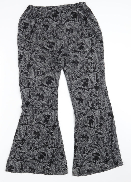 QED London Womens Grey Paisley Bloomer Trousers Size S L29 in