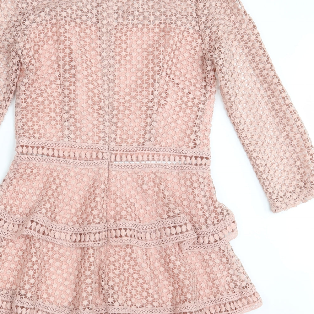 PRETTYLITTLETHING Womens Pink Fit & Flare Size 10