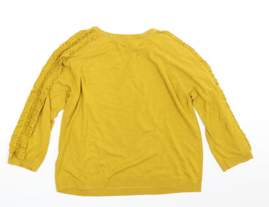 Womens UK Size 10 Per Una Yellow Pullover Jumper