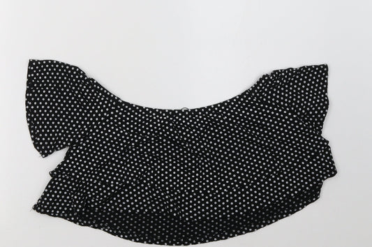 Boohoo Womens Black Polka Dot Cropped Tank Size 10
