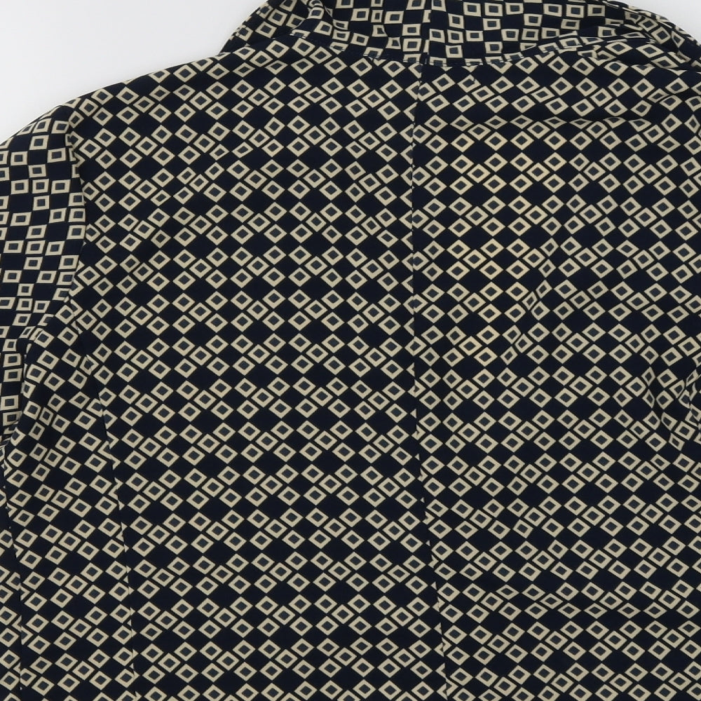 Primark Womens Blue Geometric Jacket Blazer Size 10