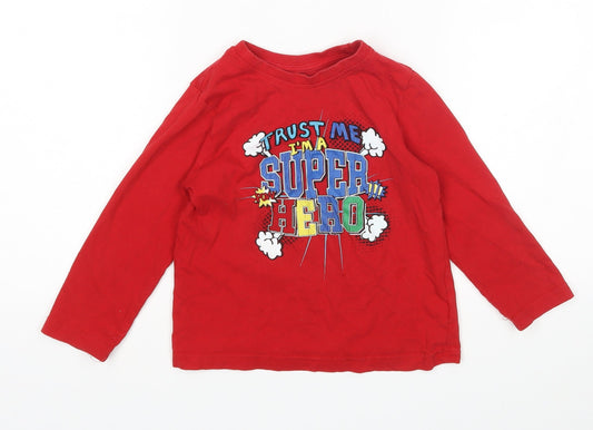 Primark Boys Red Pyjama Top Size 3-4 Years - super Hero