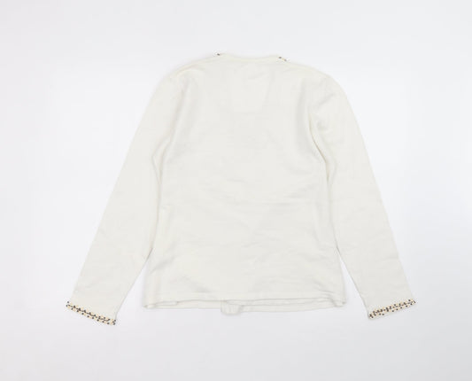 Womens UK Size 12 Viz-A-Viz White Cardigan Jumper