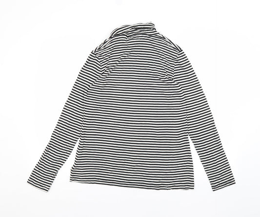Back view of ESMARA women’s white striped basic t-shirt, size M