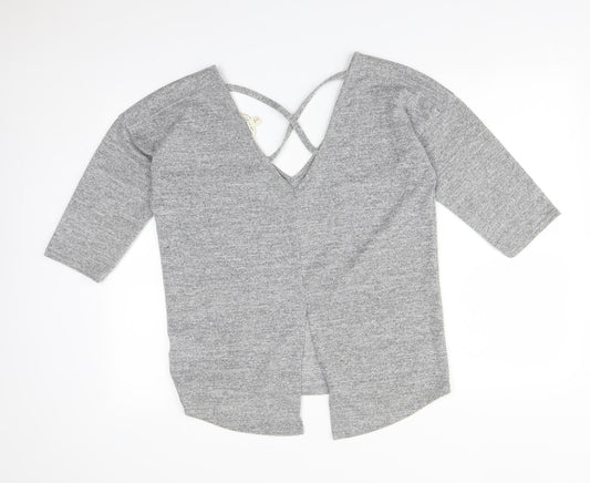 Miss Selfridge Womens Grey Basic T-Shirt Size 10