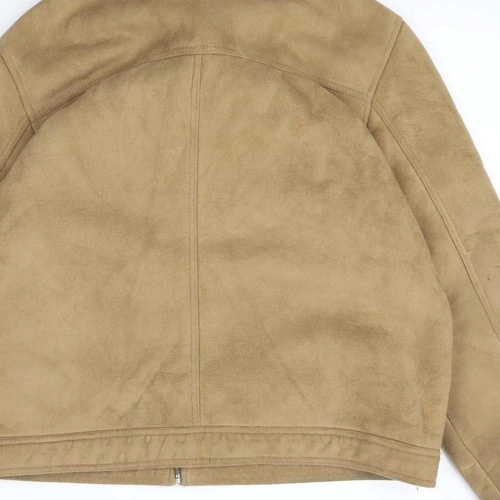 George Womens Beige Overcoat Coat Size L