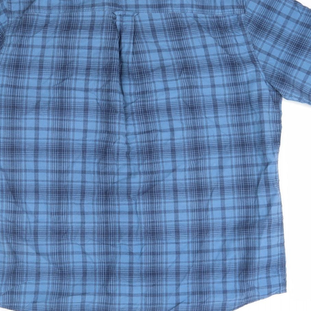 Mens UK Size M P.G. Field Blue Button-Up Short Sleeve Casual Shirt