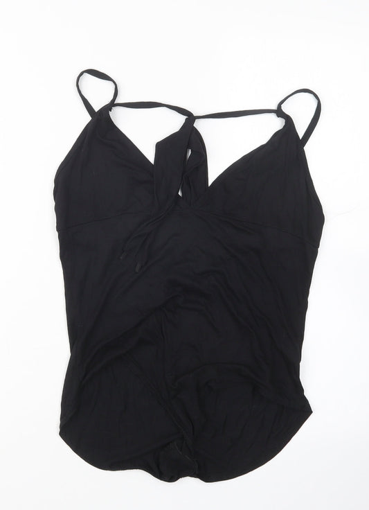 Womens UK Size 12 Boohoo One-Piece Black Bodysuit