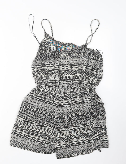 Atmosphere Womens Black Geometric  Playsuit One-Piece Size 8