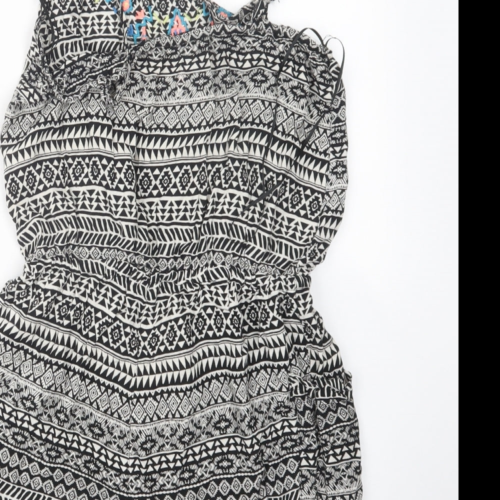 Atmosphere Womens Black Geometric Playsuit One-Piece Size 8