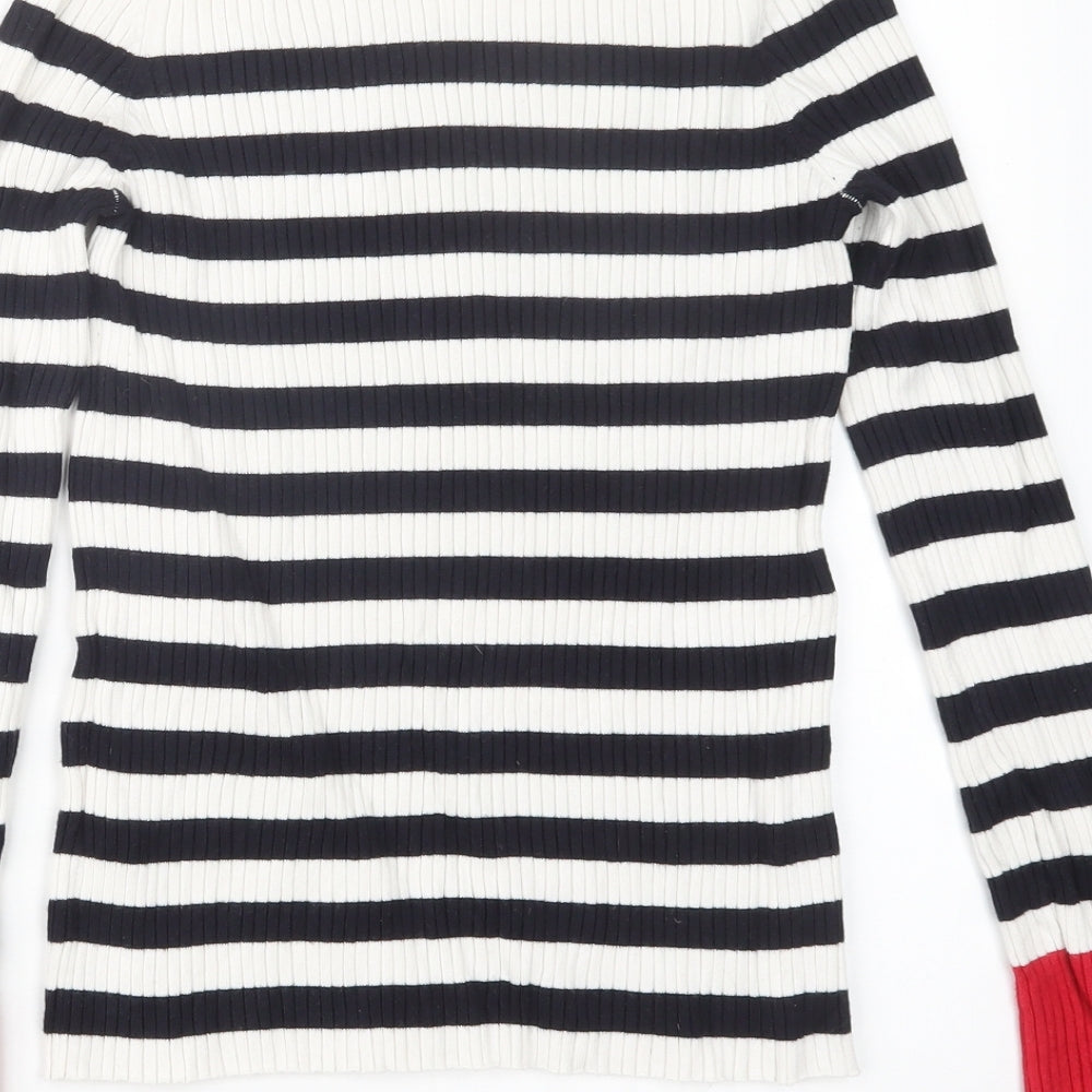HEART AND SOUL Womens Blue Striped Pullover Jumper Size 12