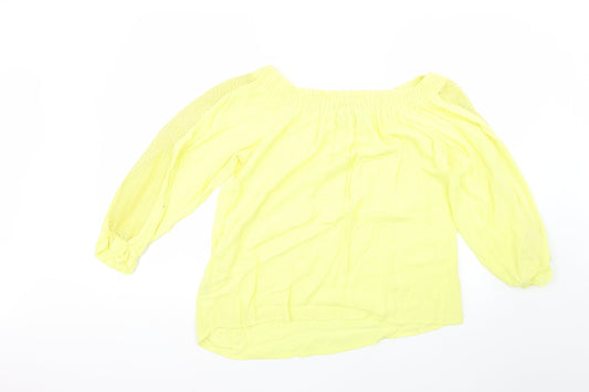 F&F Womens Yellow Basic Blouse Size 14