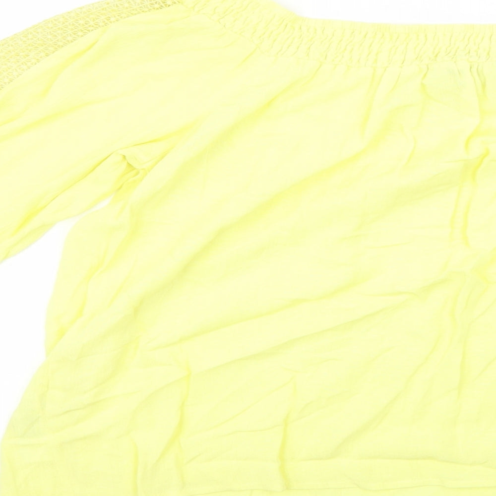 F&F Womens Yellow Basic Blouse Size 14