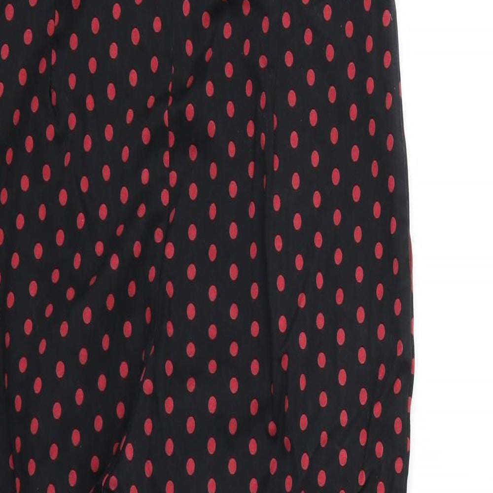 F&F Womens Black Polka Dot Trousers L25 in
