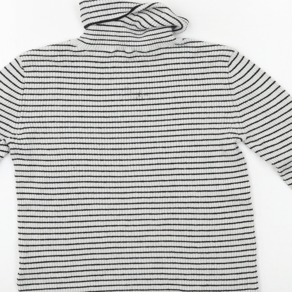 H&M Girls Black Striped Knit Pullover Jumper Size 11-12 Years