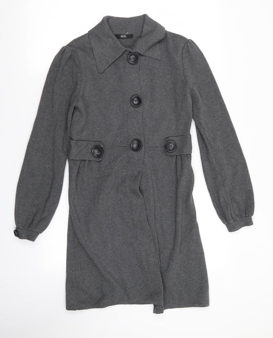 M&S Womens Grey Overcoat Coat Size 10