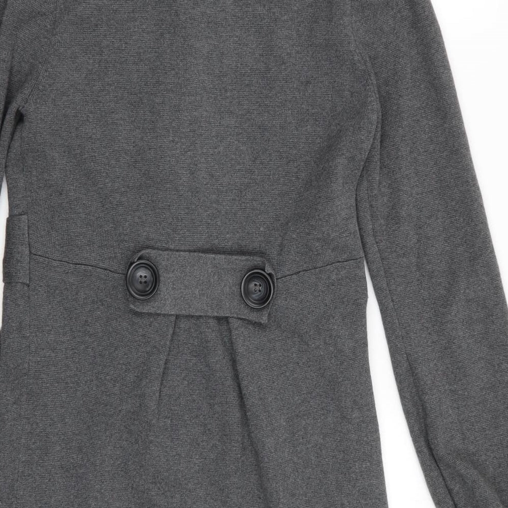 M&S Womens Grey Overcoat Coat Size 10