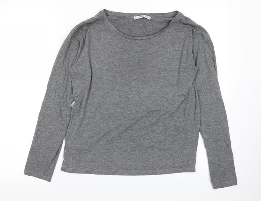 Womens UK Size 8 Mango Grey Basic T-Shirt