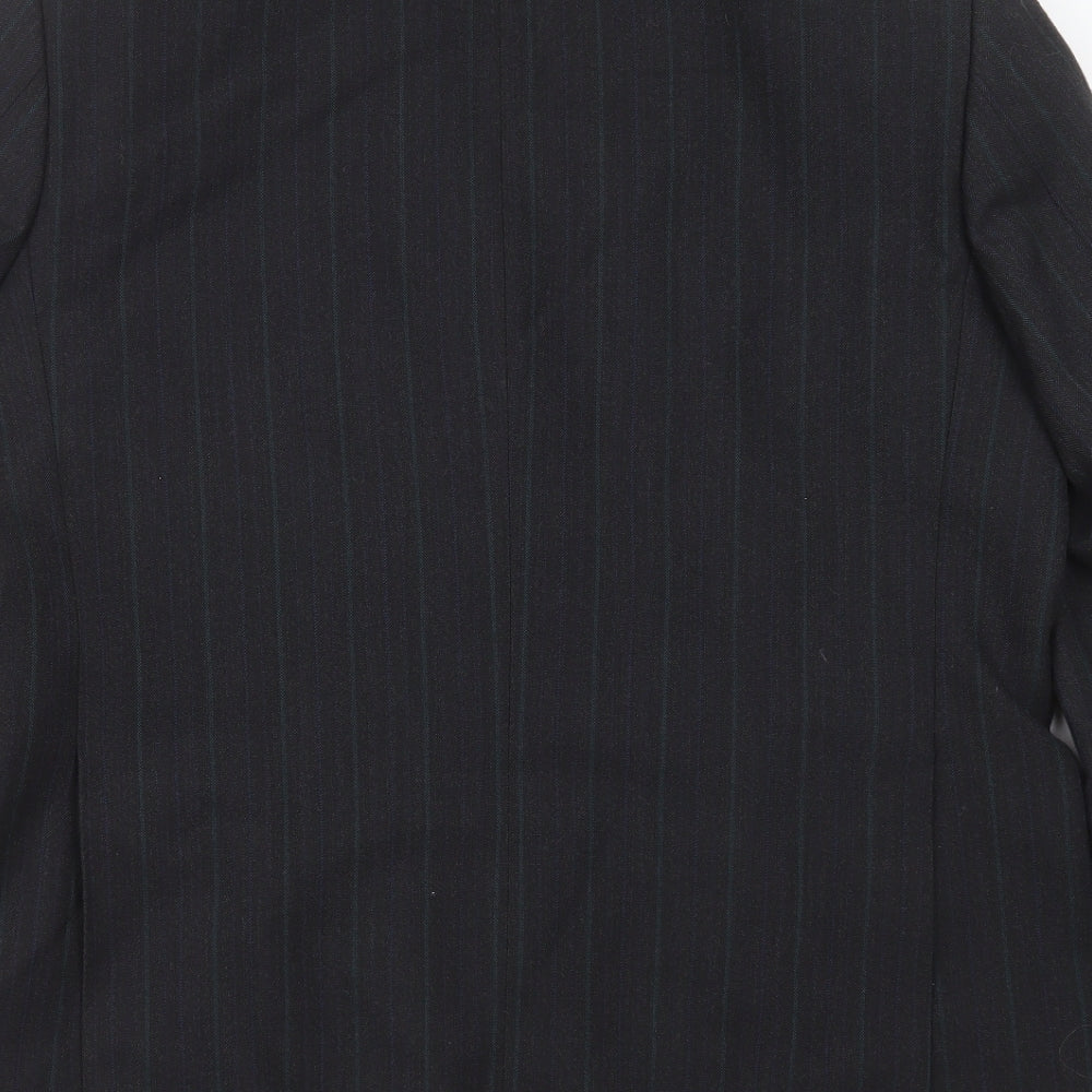 Brand and care label for Preworn men’s grey herringbone jacket suit jacket, size 44