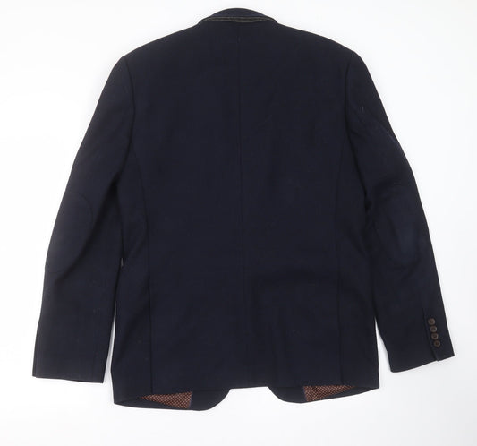 Mens UK Size M Cedar Wood State Regular Blue Suit Jacket