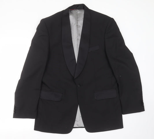Mens UK Size 38 ARMANDO Regular Black Suit Jacket
