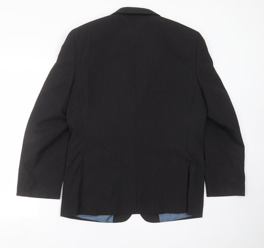 George Mens Black Striped Jacket Suit Jacket Size 40