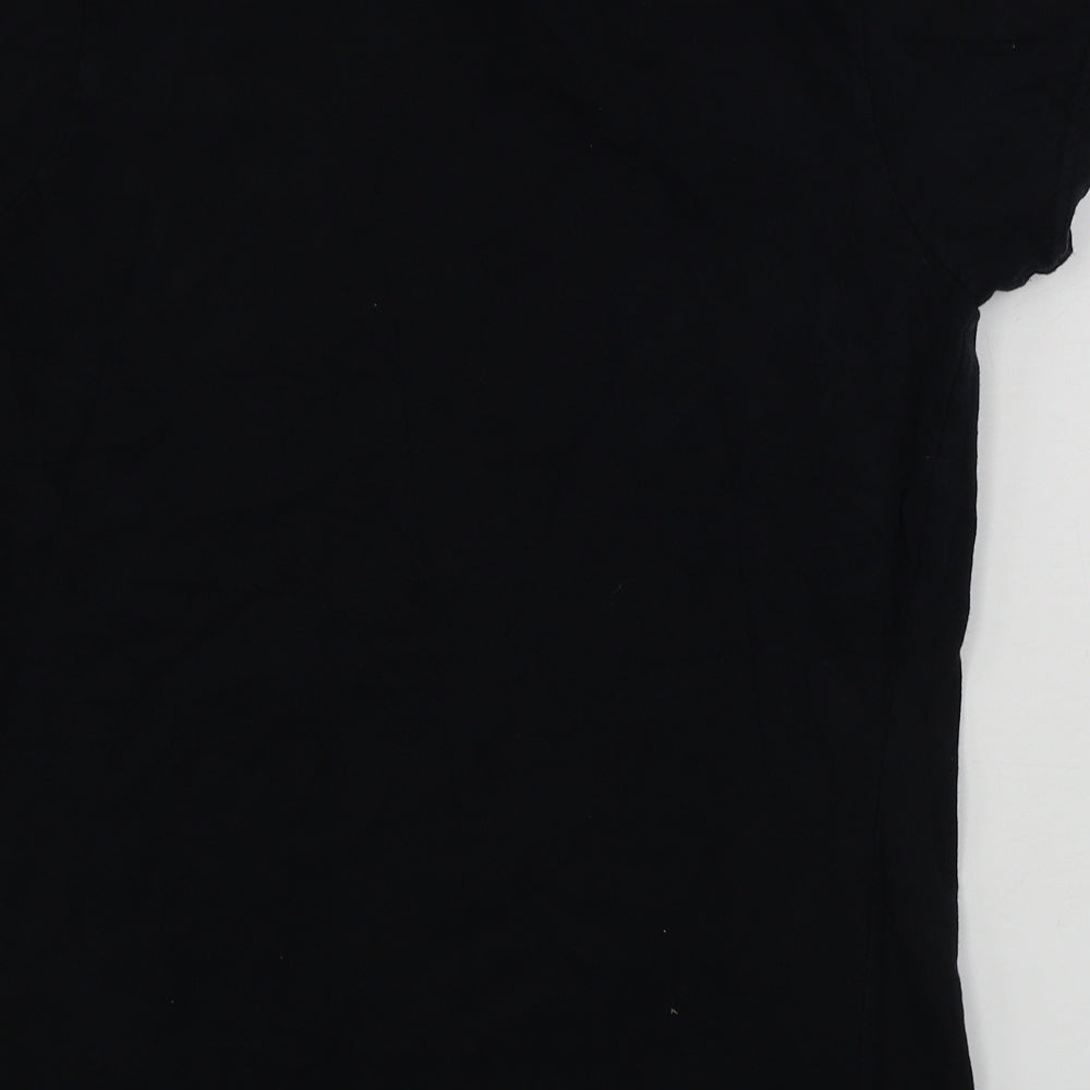 Womens UK Size M PRETTYLITTLETHING Black Basic T-Shirt