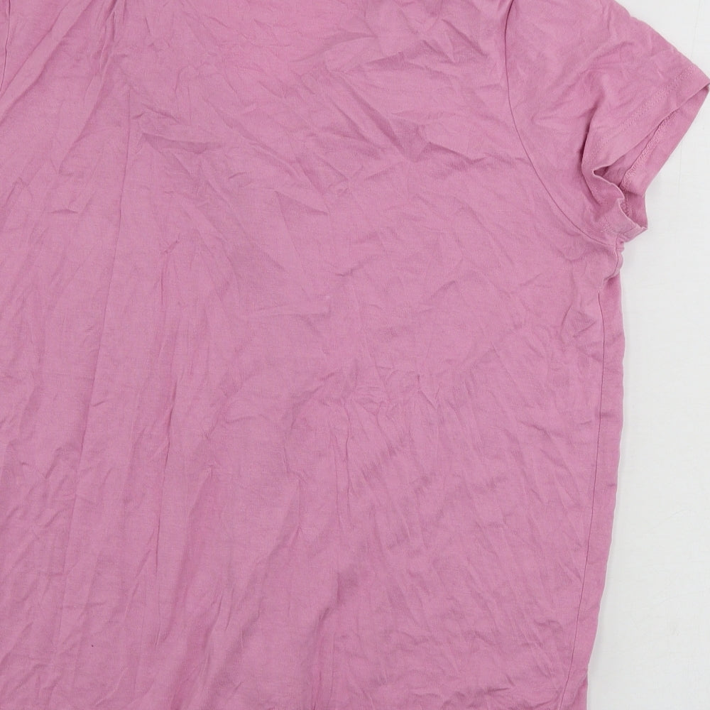 Womens UK Size 10 Missguided Pink Basic Button-Up