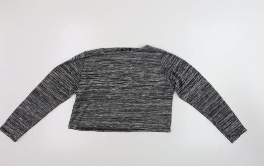 Boohoo Womens Grey Basic T-Shirt Size 10