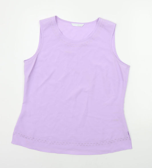 AMARANTO Womens Purple Basic T-Shirt Size 16