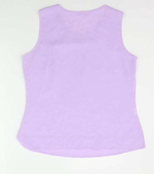AMARANTO Womens Purple Basic T-Shirt Size 16