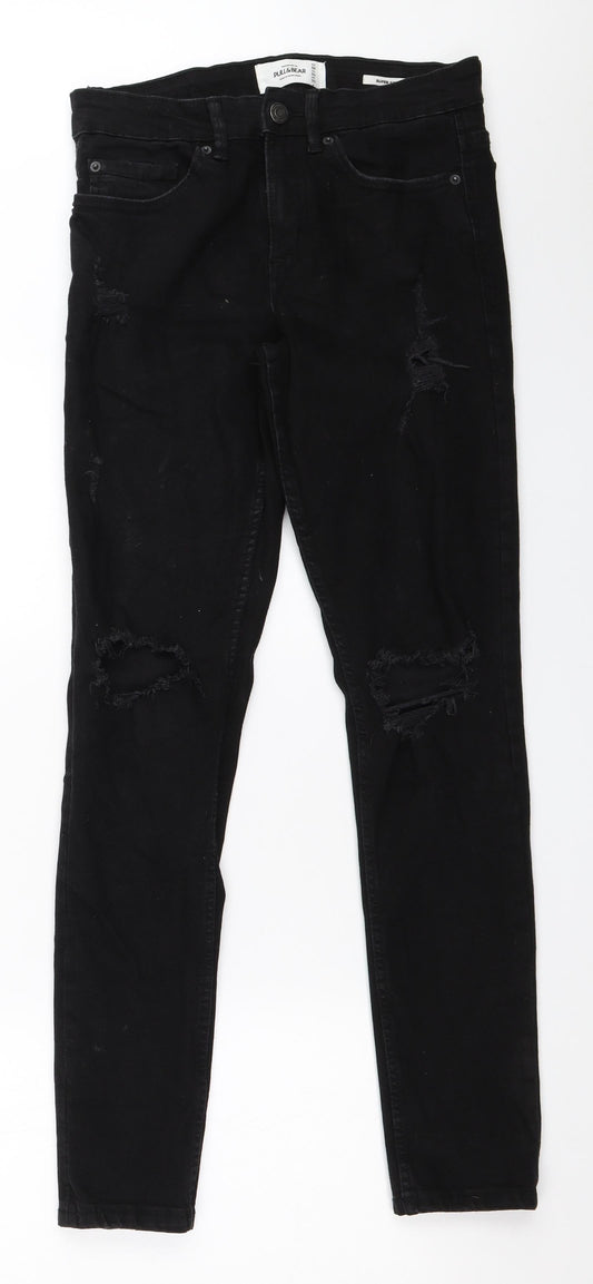 Additional front view of Pull&Bear women’s black skinny jeans, size UK 38, 29.5-inch leg