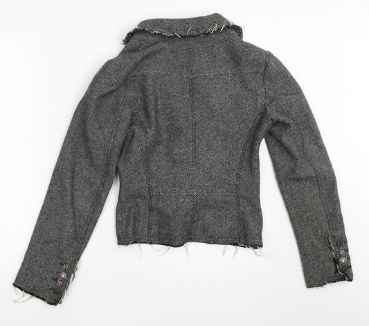 Womens UK Size 10 New Look Grey Overcoat