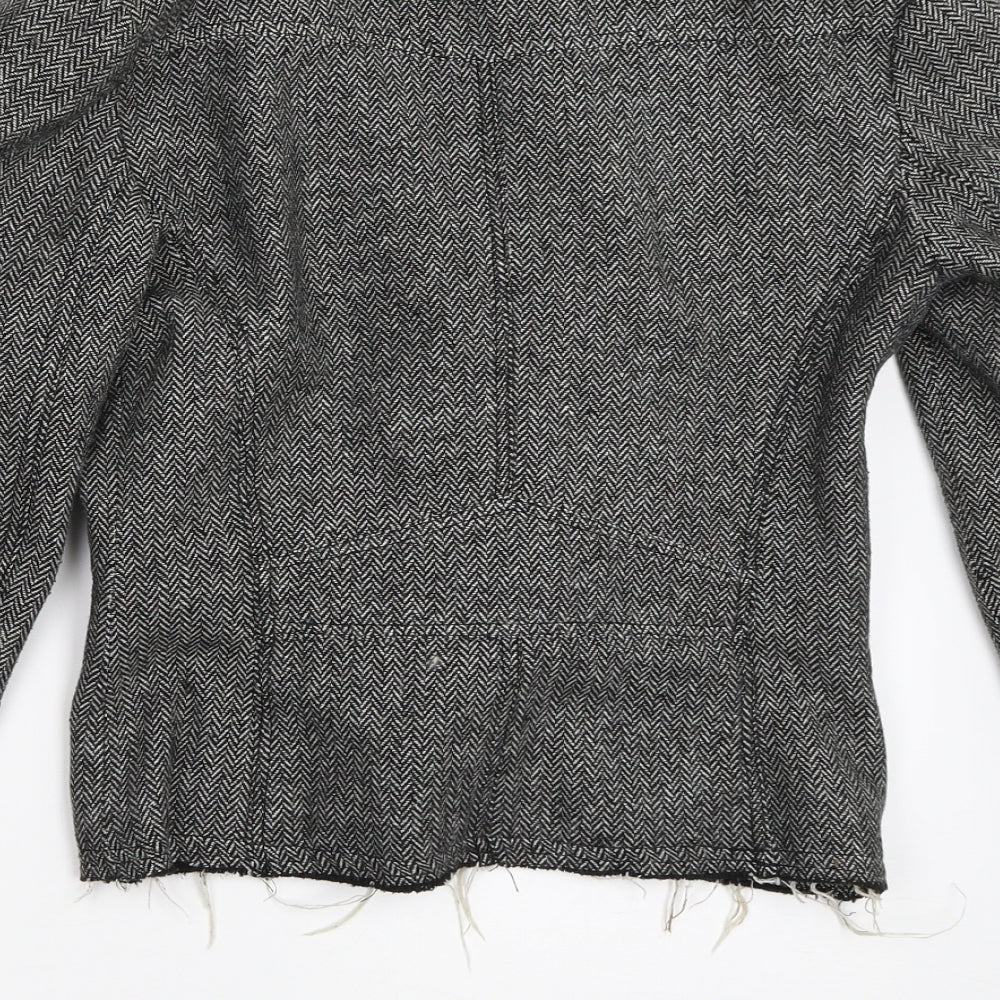 Womens UK Size 10 New Look Grey Overcoat