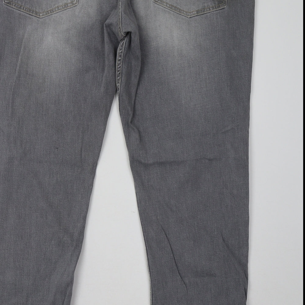 all jeans Womens Grey Denim Straight Jeans Size 46 L32 in