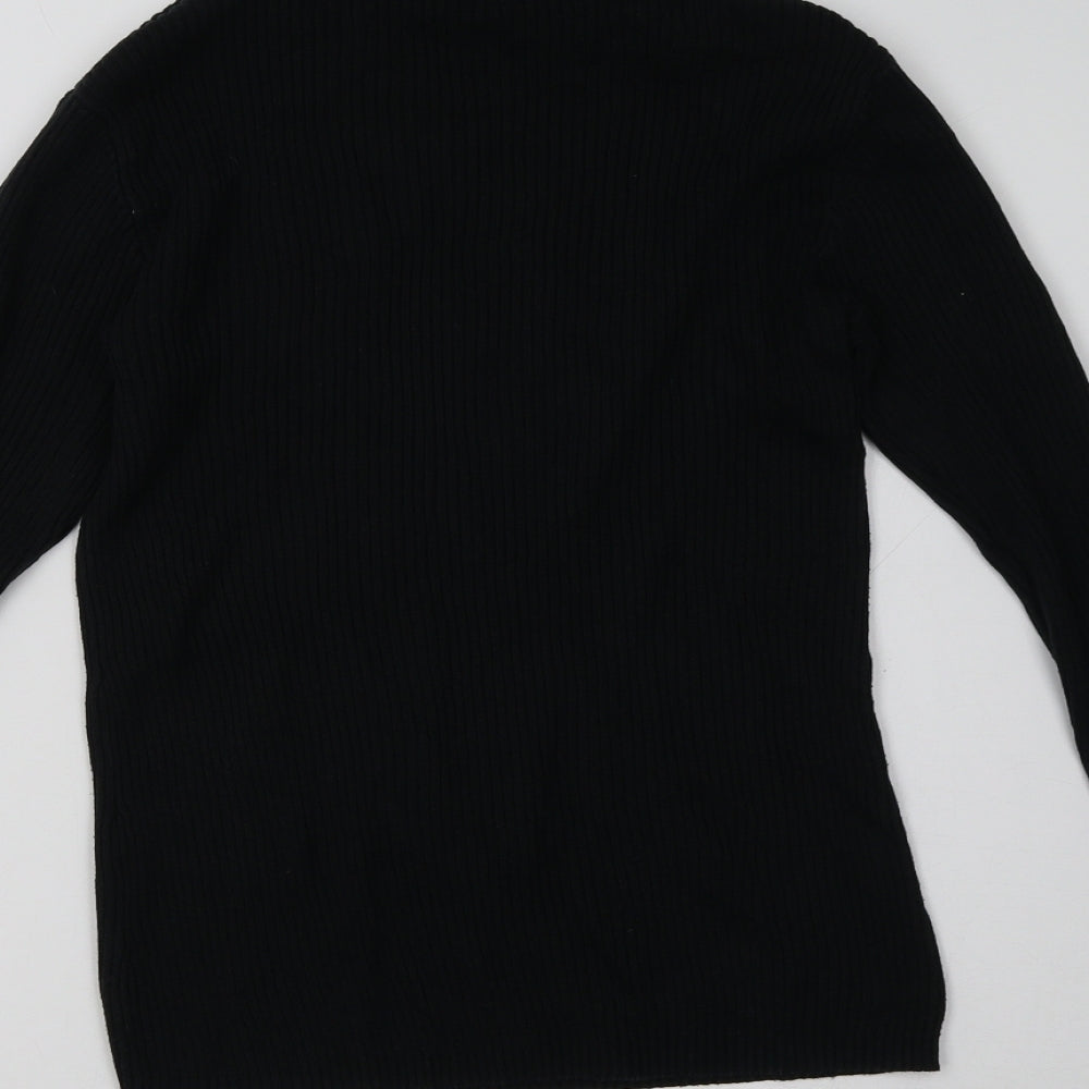 Select Womens Black Pullover Sweatshirt Size 12