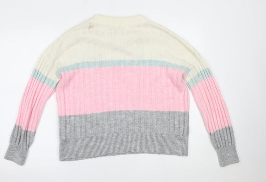 Womens UK Size S Papaya Multicoloured Pullover Jumper
