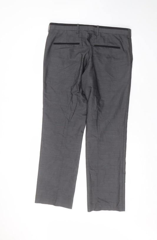 River Island Mens Grey Dress Pants Trousers Size 34 in L30 in