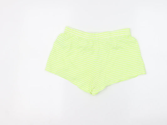 F&F Womens Yellow Striped  Hot Pants Shorts Size 8