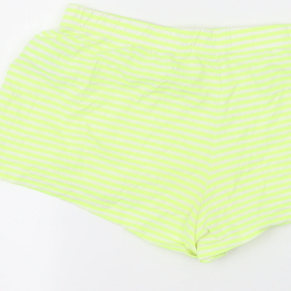 F&F Womens Yellow Striped  Hot Pants Shorts Size 8