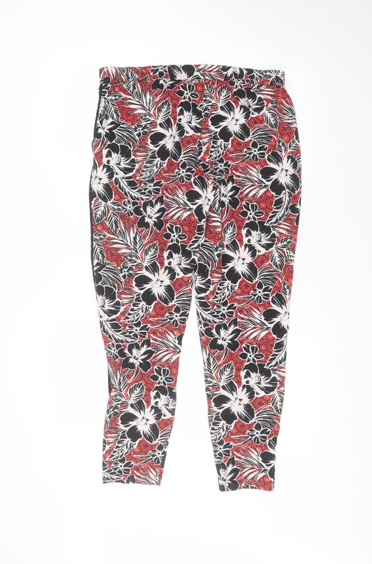 Womens UK Size 8 New Look Regular Fit Red Trousers