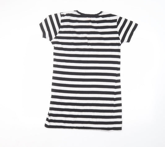 Primark Womens White Striped T-Shirt Dress Size 4 - Loony Tunes
