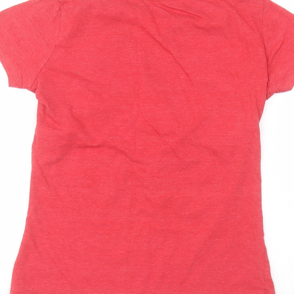 eagle apparel Girls Red Basic T-Shirt Size L