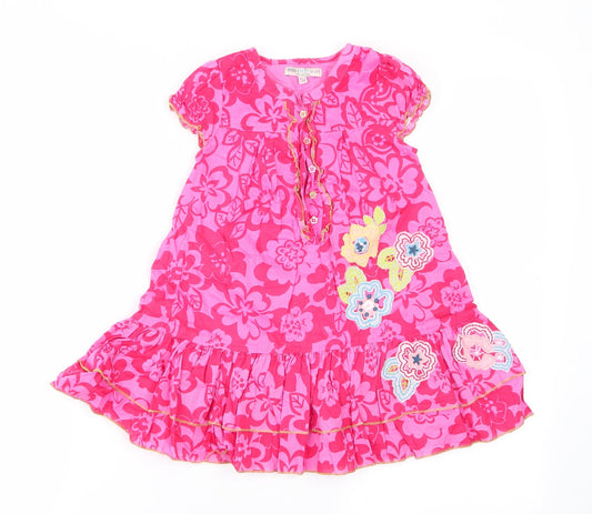 Indigo Girls Pink Floral A-Line Size 18-24 Months - Frilled hem