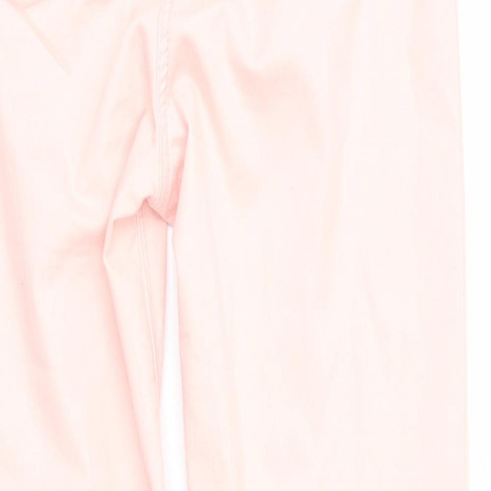 Womens UK Size 12 Denim Regular Fit Pink Trousers