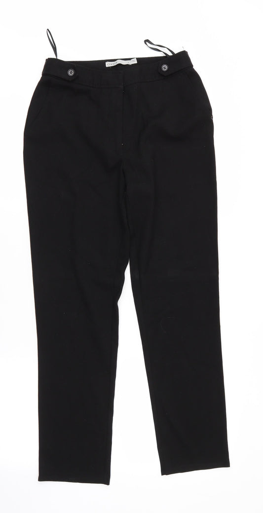 Womens UK Size 8 Oasis Regular Fit Black Trousers